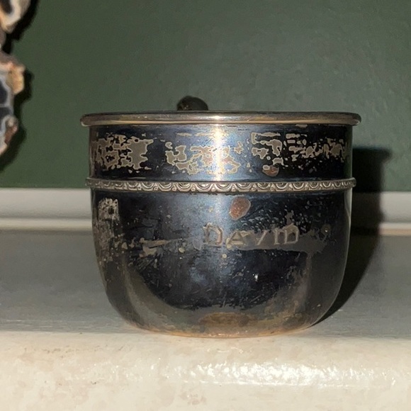 Webster Co Sterling Childs Cup Mug Engraved David Unpolished - Picture 3 of 12